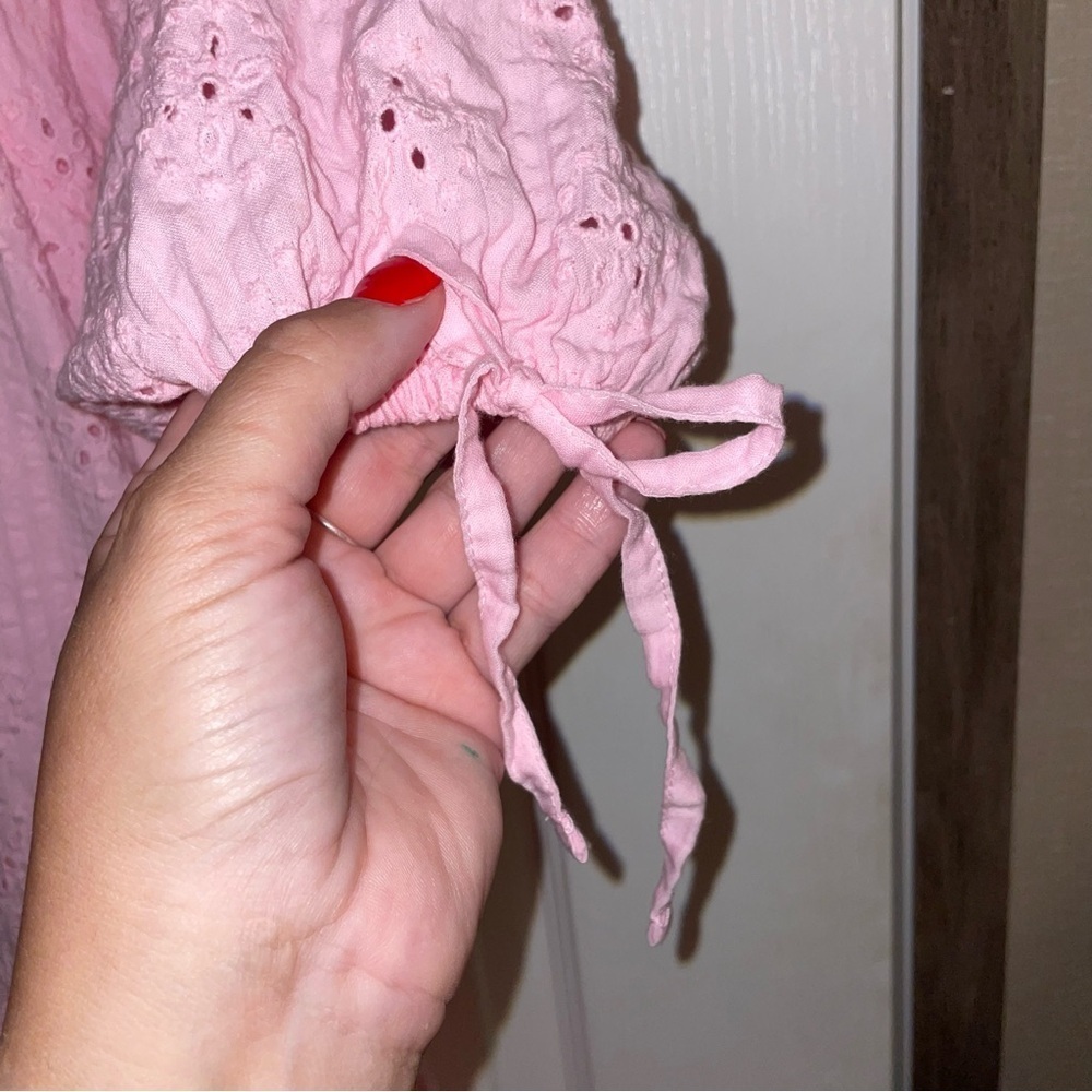 Simply Southern Pink Eyelet Dress Size Medium - Picture 6 of 6
